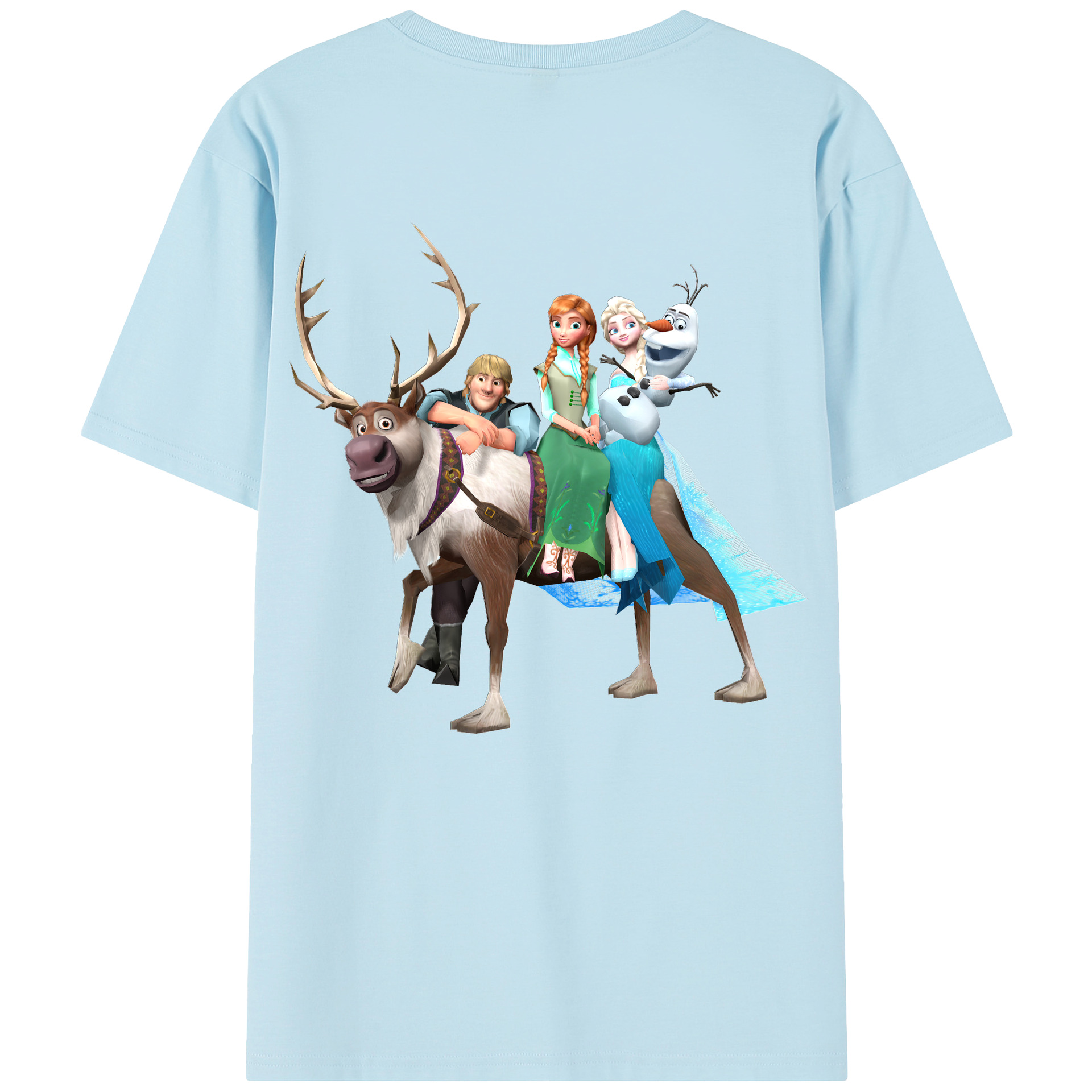 （画像用） アナと雪の女王 アンナ エルサ Frozen Anna Elsa 綿100％半袖Tシャツ（背面プリント）